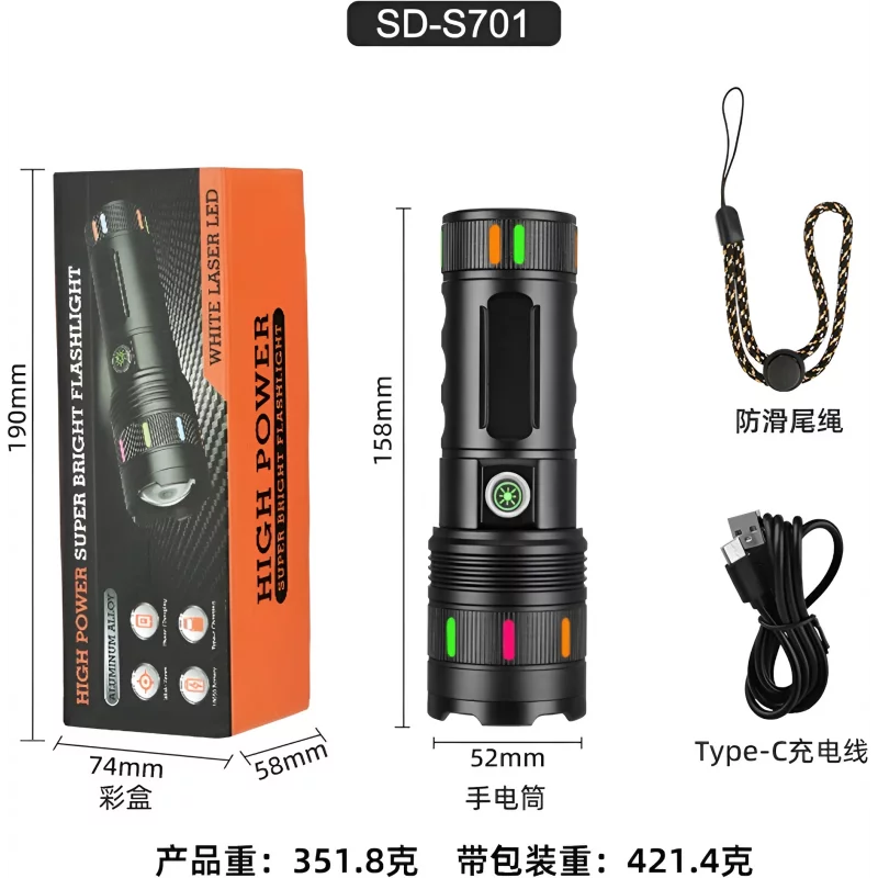 Sanford SDN07 Super Bright LED Flashlight- 30000mAh